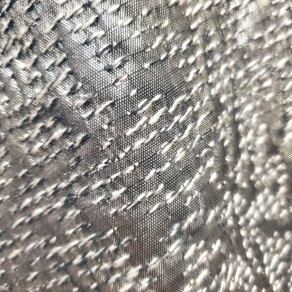 Chico's Y2K Vintage Dark Silver Gray Metallic Jacquard Textured Jacket Blazer 3 - Picture 5 of 12